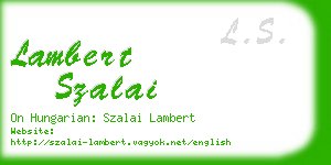 lambert szalai business card